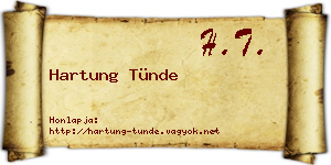 Hartung Tünde névjegykártya